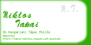 miklos tapai business card